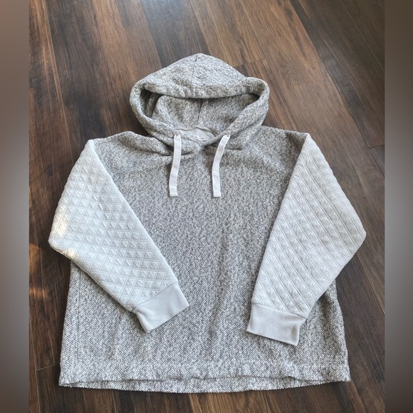 Madewell Tops - Madewell | Quilted Sleeve Hoodie Sweatshirt